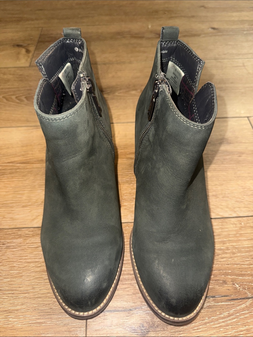 Blondo Waterproof Dark Gray Suede Ankle Boots with Side Zipper Size 8